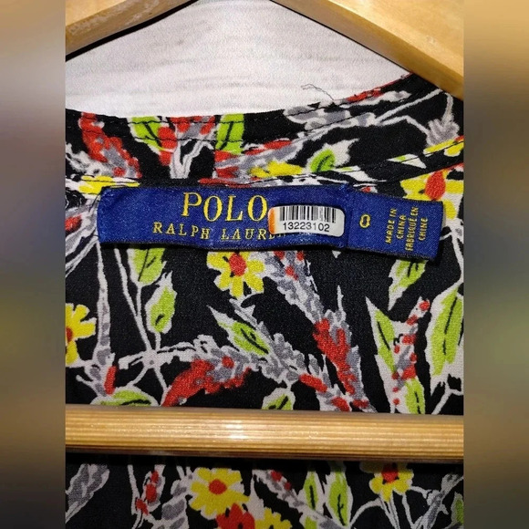 Polo Ralph Lauren Printed Grace Dress size 0 Midi Fit Flare Floral Silk Spring - Picture 8 of 14